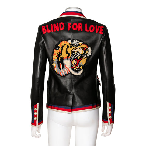 gucci blind for love leather jacket