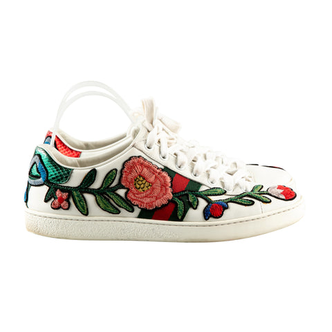 gucci floral ace sneakers