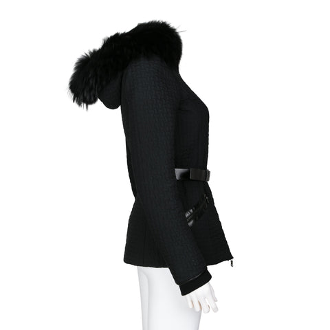 prada coat with fur hood