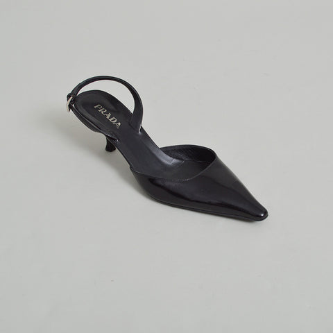 black patent slingback