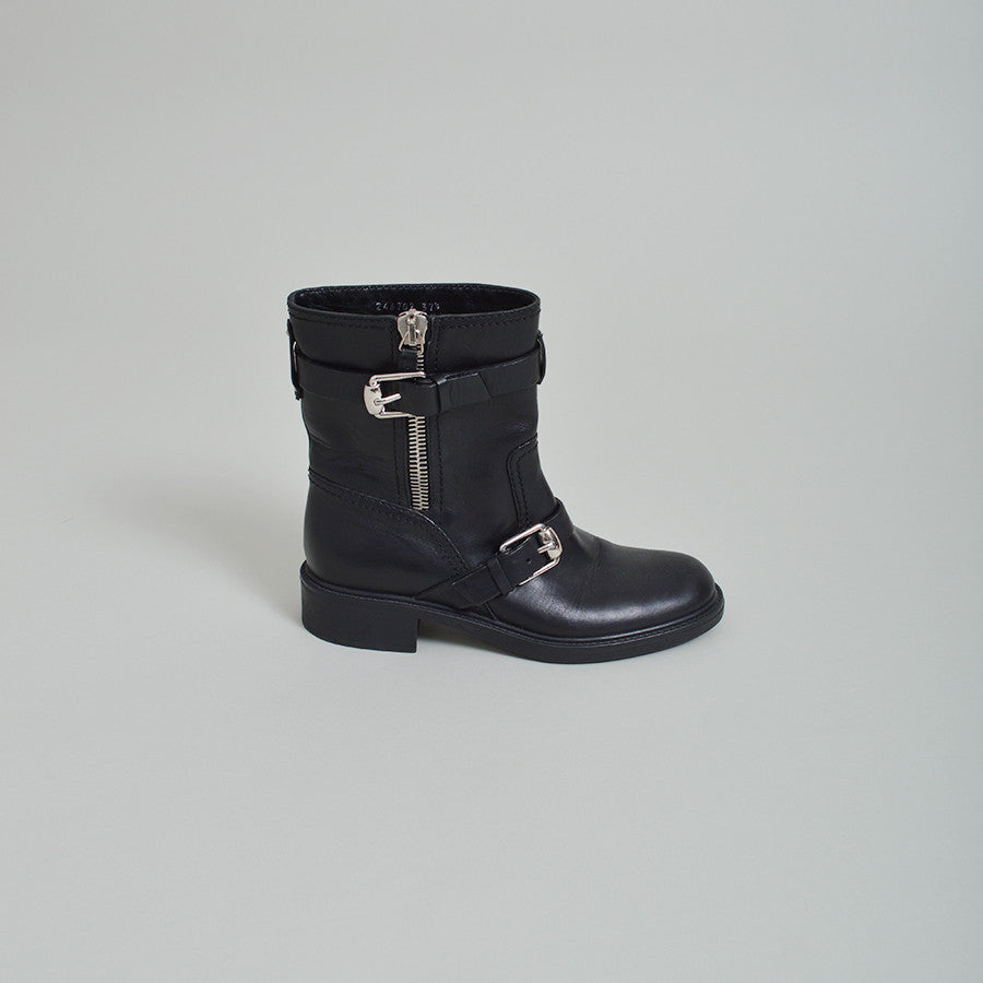 Gucci Black Leather Moto Boots – SuiteAdore