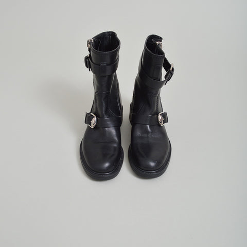 Gucci Black Leather Moto Boots – SuiteAdore