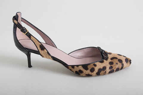 leopard print kitten heel pumps