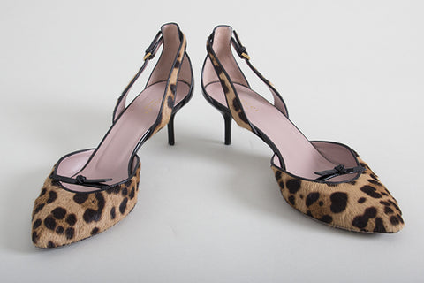 gucci leopard heels