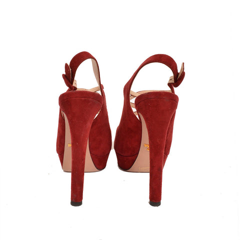 rust suede pumps