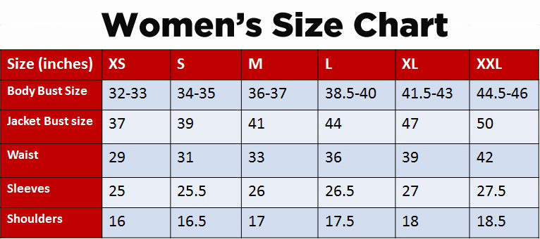 Chest and bust circumference examples