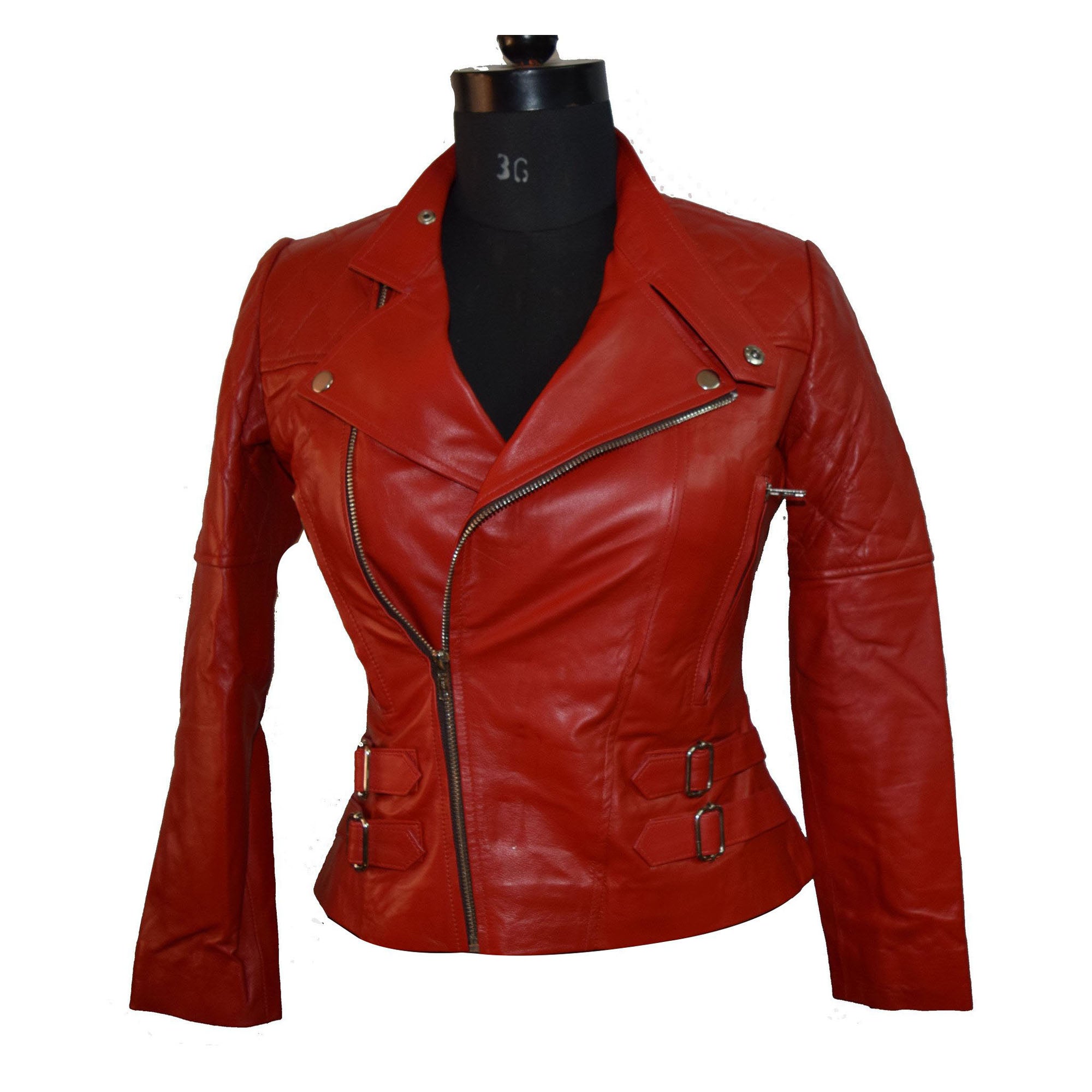 Women's Red biker style jacket, Faux Jacket and Coat – Lusso Leather