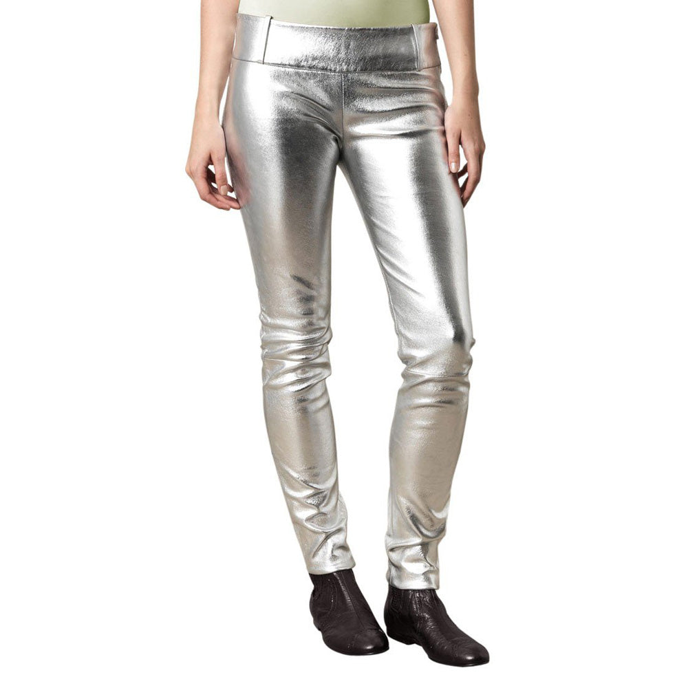 Mettalic Silver leather pants (style 