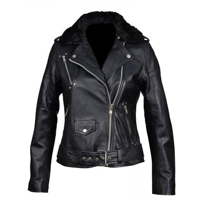 Nyah’s Biker Style Jacket With Ribbed Sleeves