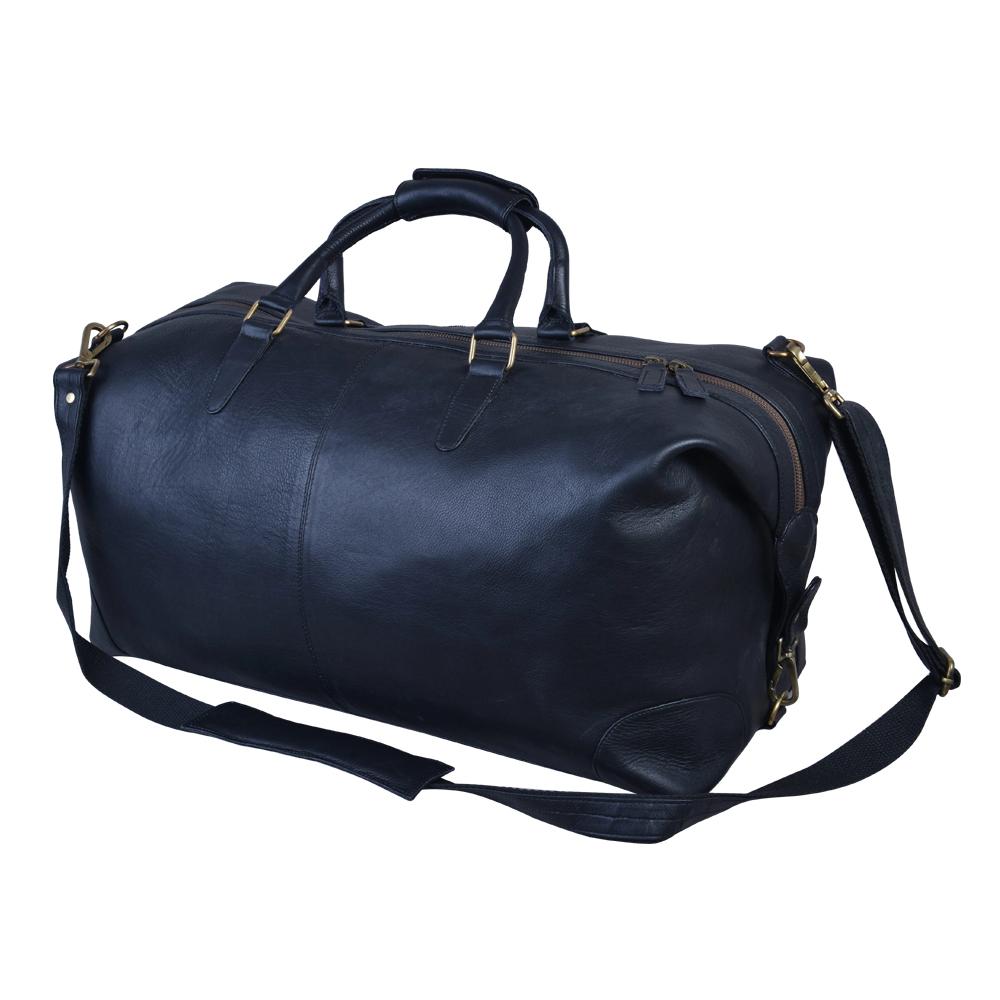 Duffy's black leather unisex travel duffel bag – Lusso Leather