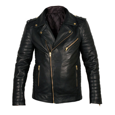 Nyah's Biker Style Jacket With Ribbed Sleeves – Lusso Leather