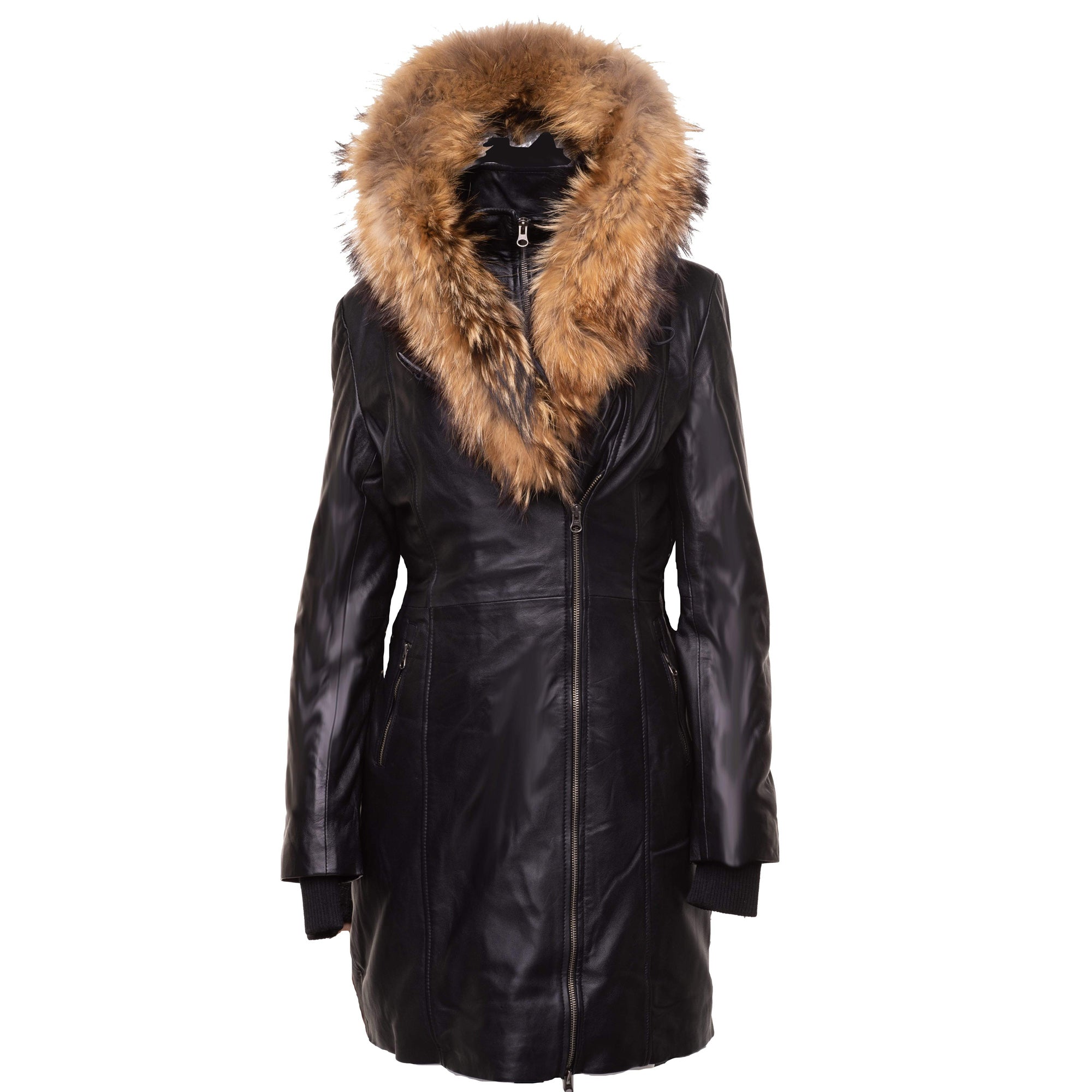 Ulva Fur Trimmed women's parka coat with Real fox fur hoodie – Lusso ...