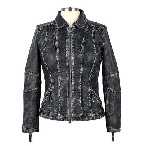 Women's Tulsa Black Leather Jacket, Genuine Custom Leather – Lusso Leather