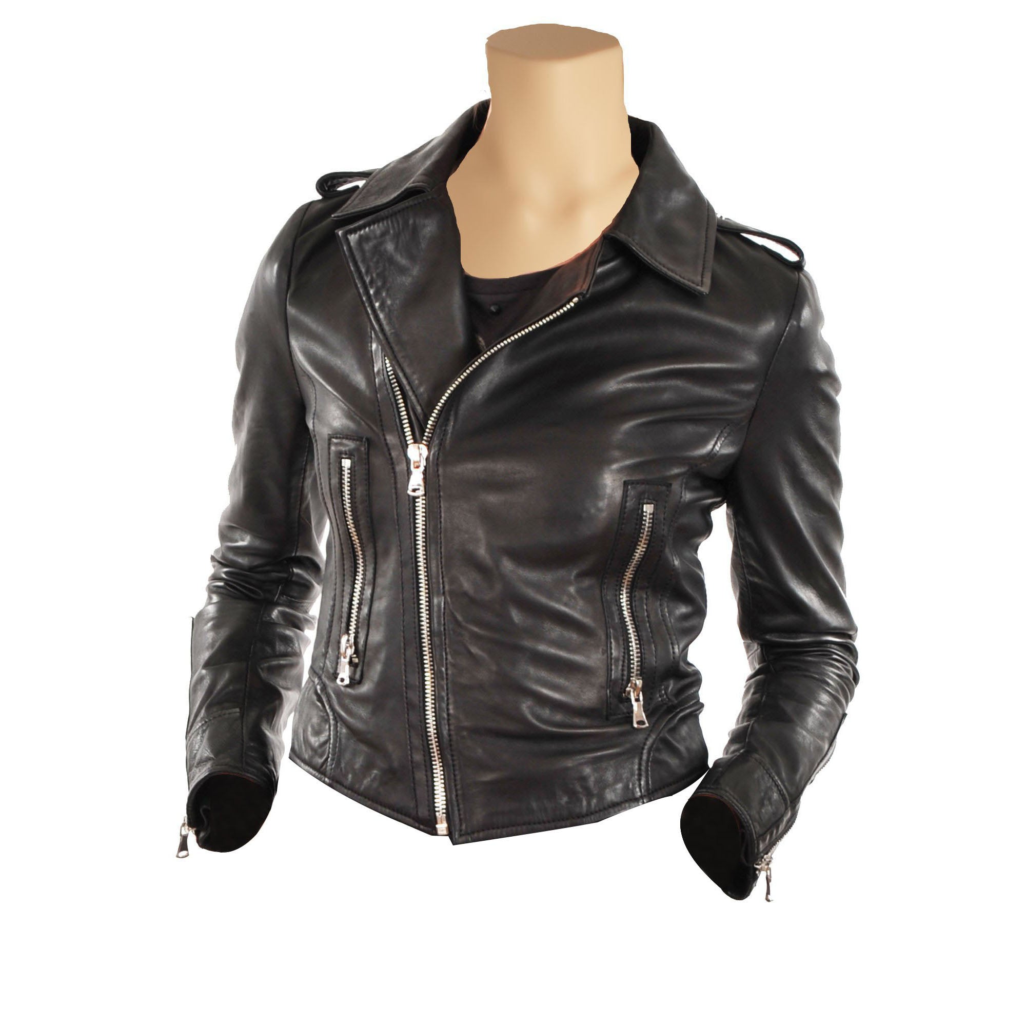 Women's double breasted leather jacket, faux leather blazer – Lusso Leather
