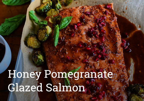 honey pomegranate glazed salmon
