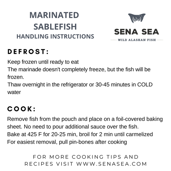 Marinated Misoyaki Sablefish (Black Cod) Handling and Cooking Instructions