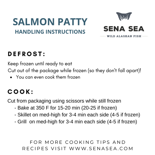 Copper River Sockeye Salmon Patties cooking instructions