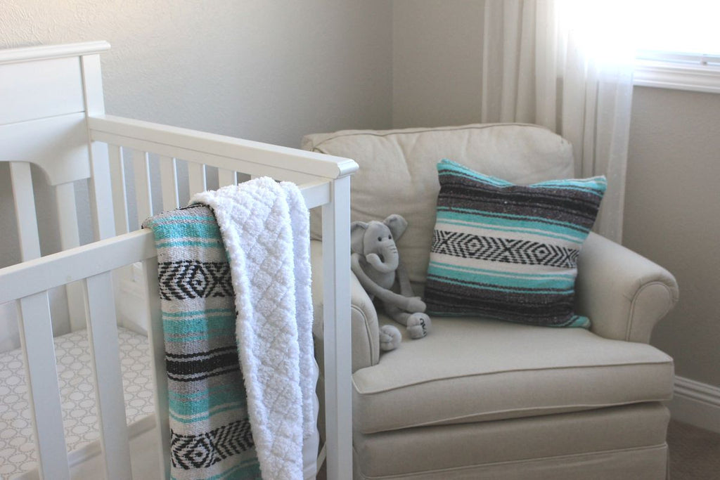 Baja Baby™ Mexican Baby Blanket -Sea Foam Dream - Del Mex