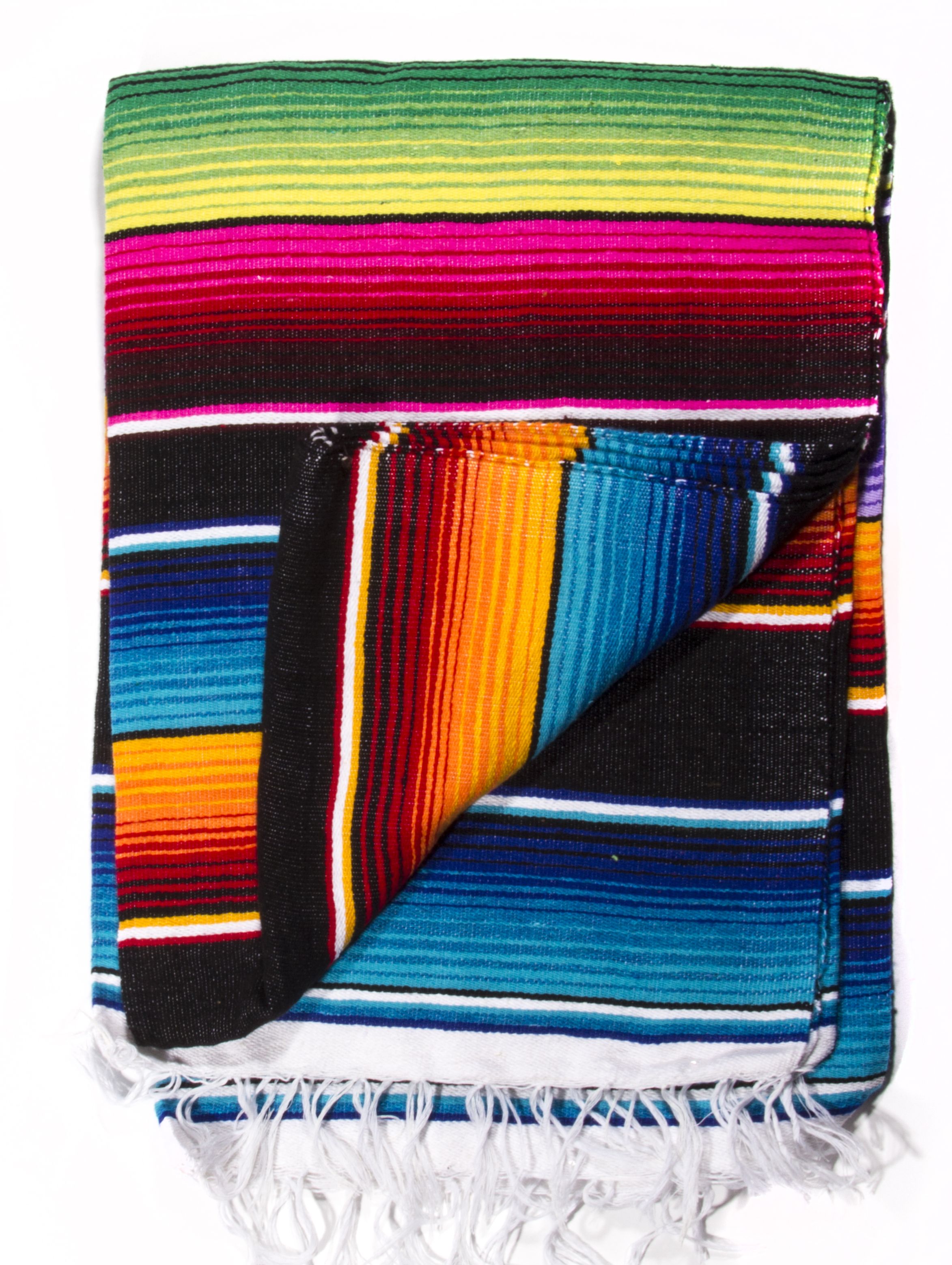 Black Serape Blanket Del Mex