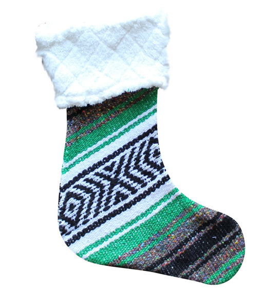 Classic Falsa Christmas Stocking with Sherpa - Del Mex