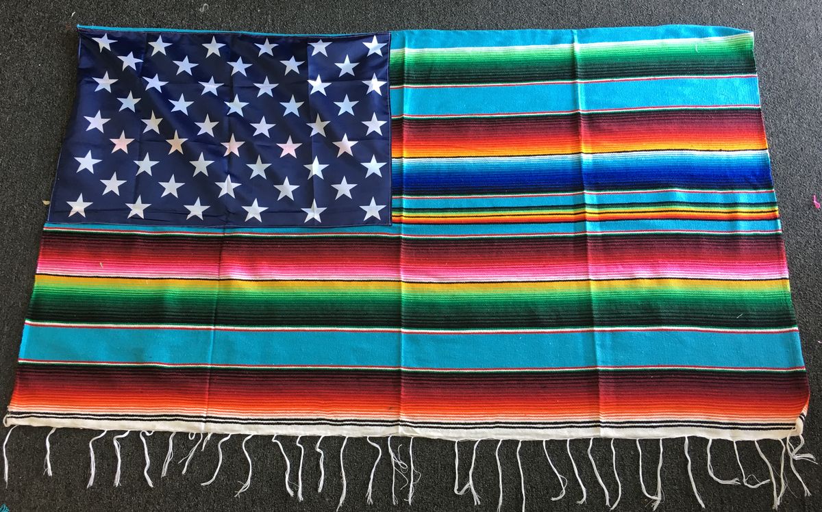 Mexican Serape Blanket Flag Del Mex