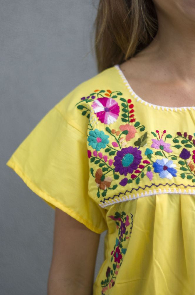 yellow peasant dress