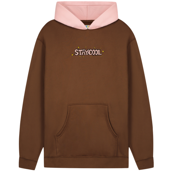 Sparkle Hoodie (Chocolate/Pink) - Staycoolnyc