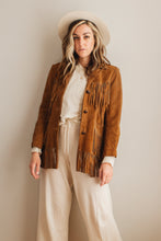 Load image into Gallery viewer, Vintage Fringe Leather Jacket in Tawny - S/M
