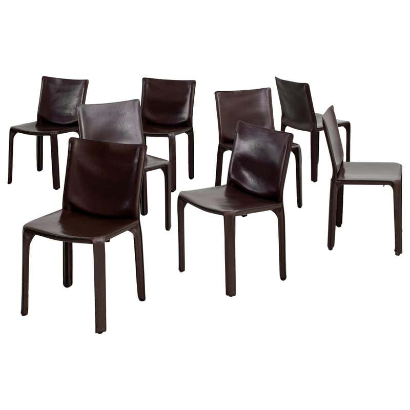Mario Bellini "Cab" Chairs in Chocolate Leather