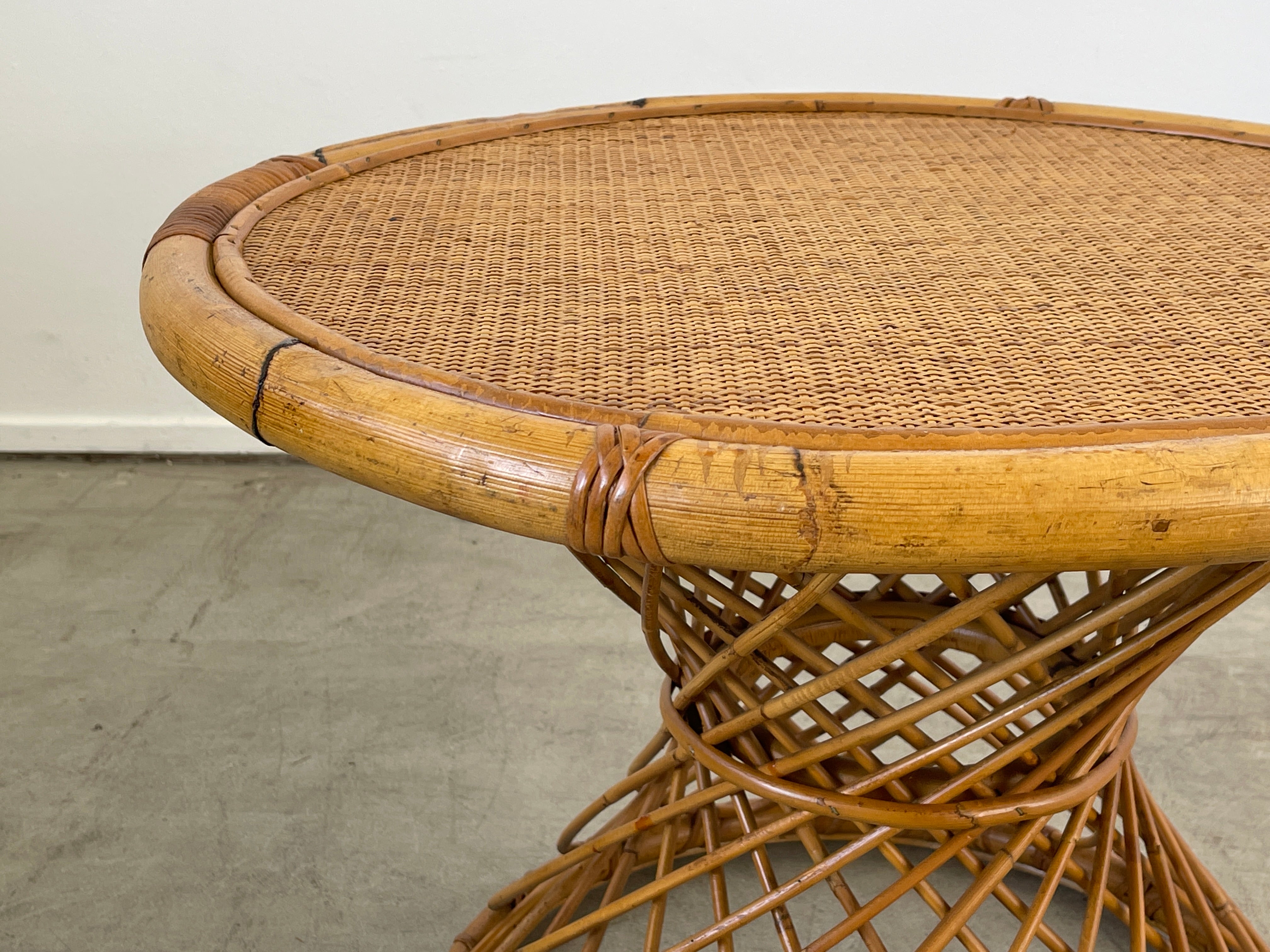 bamboo wicker coffee table