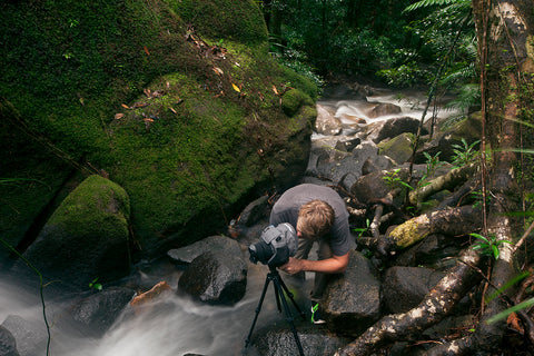 AquaTech all weather shield at a waterfall shoot