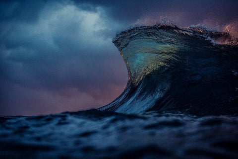 wave cresting during night time