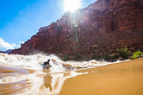 water crashing on the Colorado River