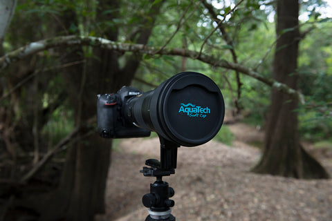 AquaTech soft cap over a camera lens