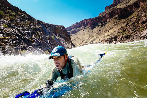 Andrew Peacock braving the rapids 