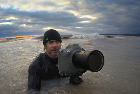 Dave Sandford in the water with his AquaTech water housing