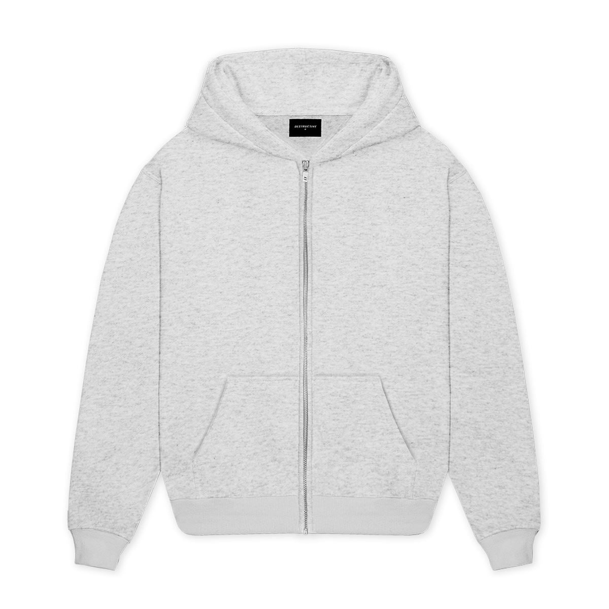 Zip Hoodie - Marl Grey