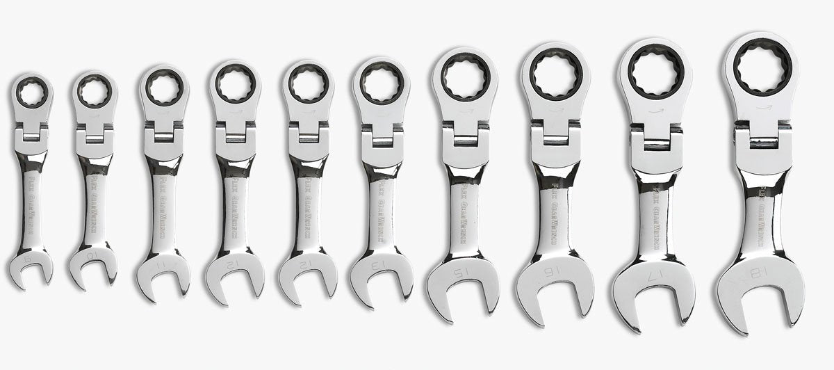 12-PC. Metric Flex-Head Ratcheting Wrench Set 6-PT. - SRWMF126PT