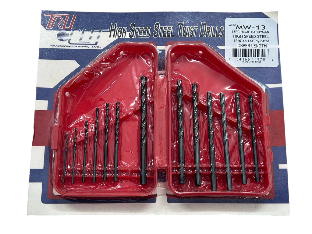 tru-cut-mw-13-1-16-to-1-4-by-64ths-13-piece-home-handyman-drill-bit