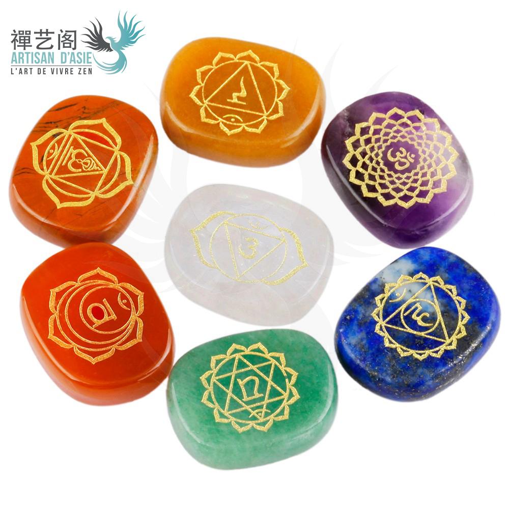 ENGRAVED 7 CHAKRAS STONES