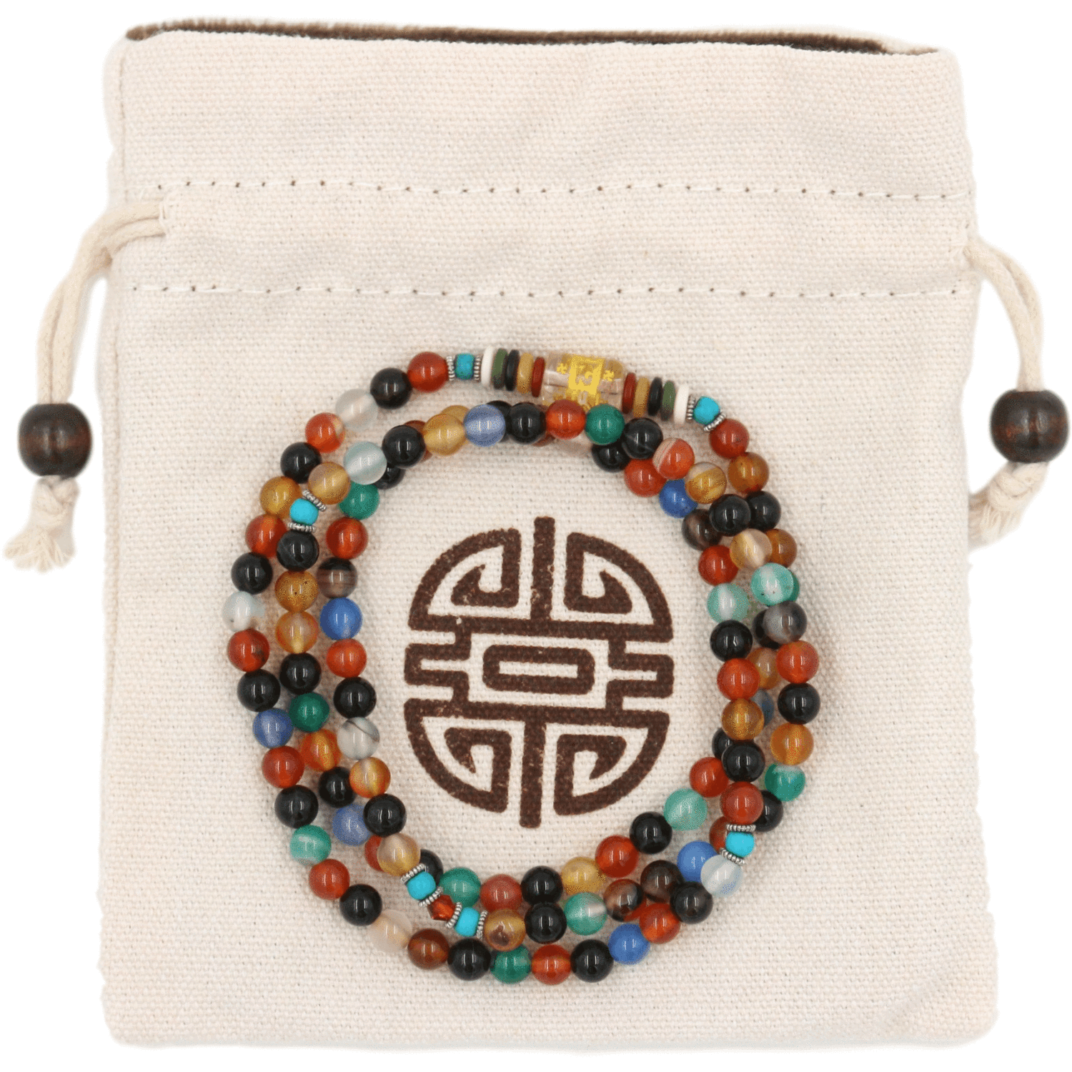 Mala Buddhiste artisanal – 108 beads of grenat