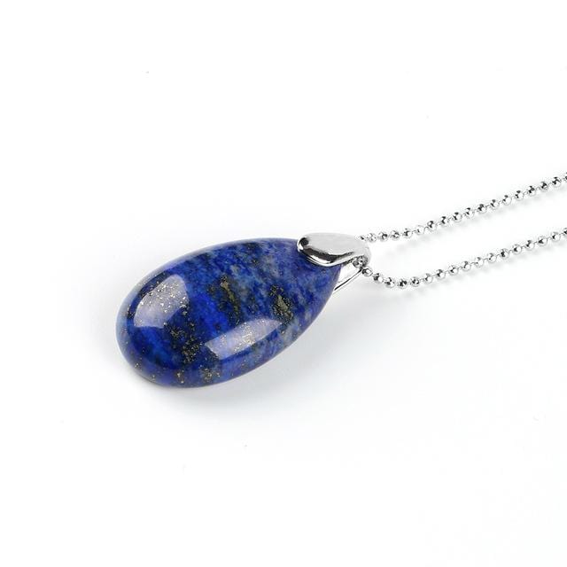 Collier et Pendentif Goutte d'Eau en Pierres Naturelles