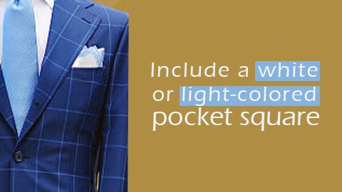 white or light-colored pocket square