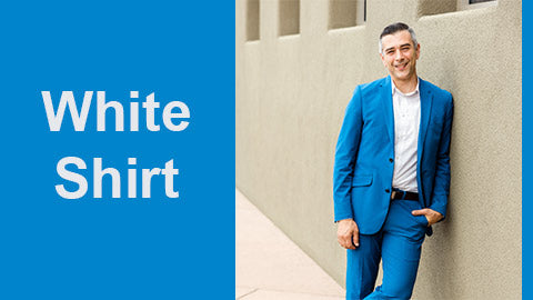 White Shirt- Blue Suit