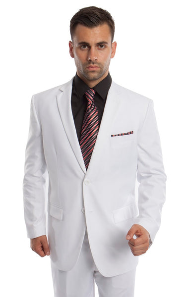 White 2 Button Twill Modern Fit Suit – Flex Suits