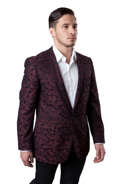 Men's Red Camouflage Patterned Slim Fit Blazer – Flex Suits