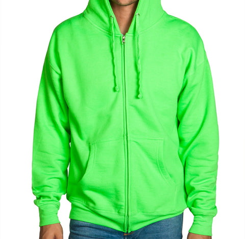 green zip up hoodie mens