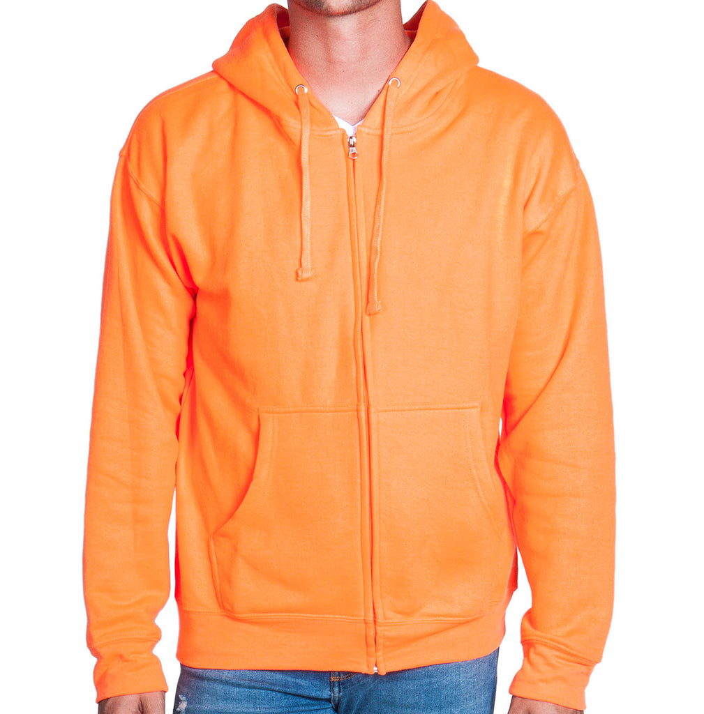 orange hoodie with zipper