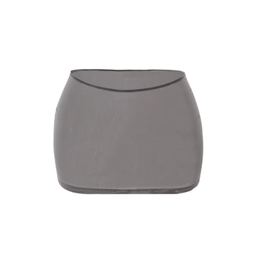 Swim Micro Mesh Skirt Steel