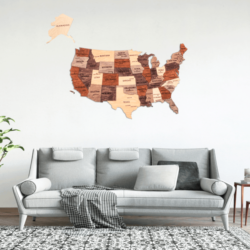 3d wooden world map